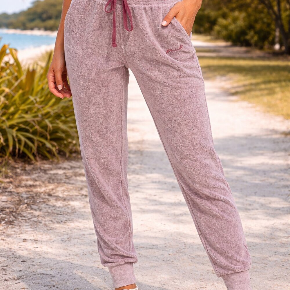 PINK by Victoria's Secret Terry Cloth Stonewashed Joggers Mauve Women's XS